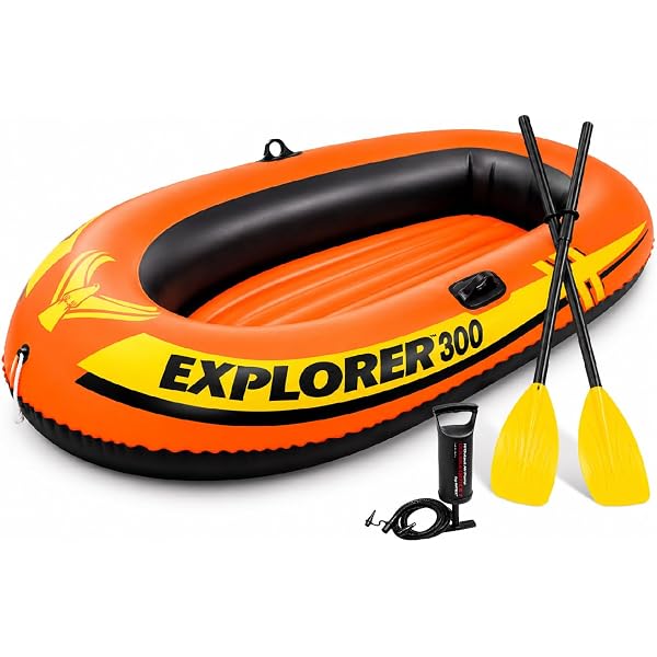 Intex Inflatable Air PVC Seahawk 4 Boat Set, Multi Color : Amazon